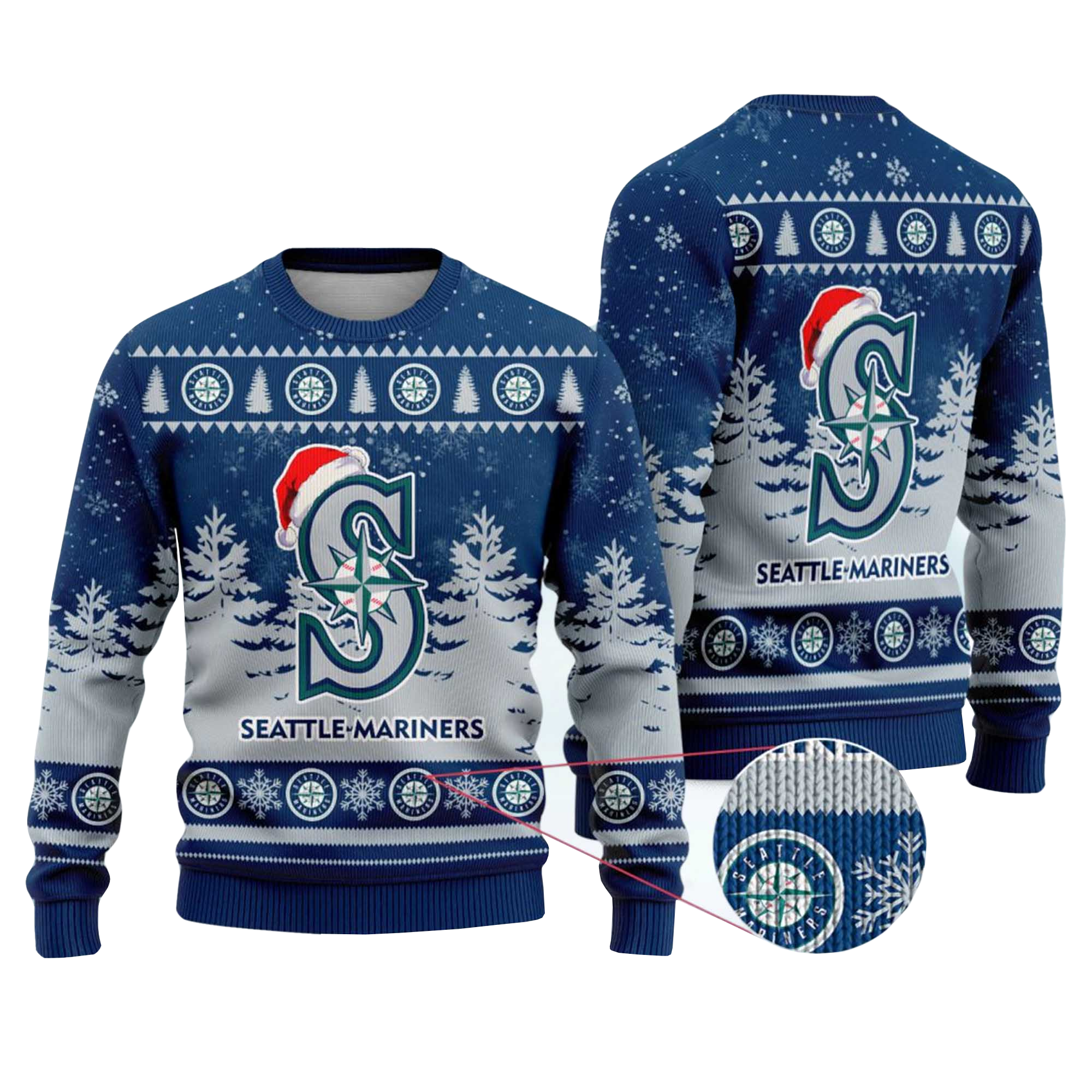 2025 Mariners Snowflakes Christmas Ugly Sweater 2025 Mariners Snowflakes Christmas Ugly Sweater