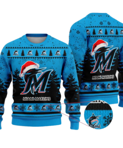 2025 Miami Marlins Snowflakes Christmas Ugly Sweater