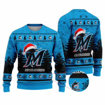 2025 Miami Marlins Snowflakes Christmas Ugly Sweater
