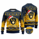 2025 Milwaukee Brewers Snowflakes Christmas Ugly Sweater