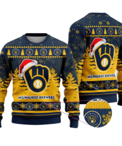 2025 Milwaukee Brewers Snowflakes Christmas Ugly Sweater