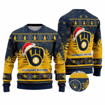 2025 Milwaukee Brewers Snowflakes Christmas Ugly Sweater