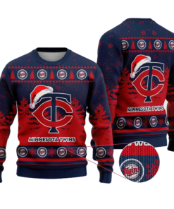 2025 Minnesota Twins Snowflakes Christmas Ugly Sweater