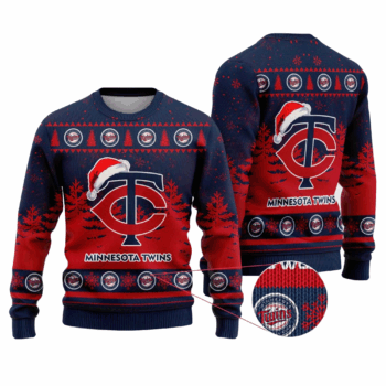 2025 Minnesota Twins Snowflakes Christmas Ugly Sweater