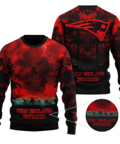 2025 New England Patriots Stranger Things Ugly Sweater