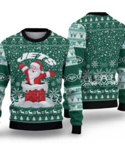 2025 New York Jets Funny Santa Ugly Christmas Sweater