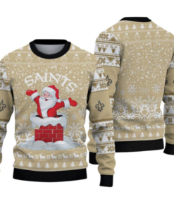 2025 Orleans Saints Santa Ugly Christmas Sweater
