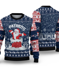 2025 Patriots Funny Santa Ugly Christmas Sweater