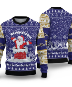 2025 Ravens Santa Ugly Christmas Sweater