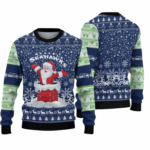 2025 Seahawks Funny Santa Ugly Christmas Sweater