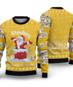 2025 Steelers Funny Santa Ugly Christmas Sweater