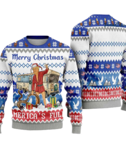 2025 T Merry Christmas Americas Full Ugly Christmas Sweater