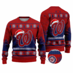 2025 Washington Nationals Snowflakes Christmas Ugly Sweater
