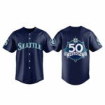 2026 Mariners 50th Seasons Celebration Weekend Baseball Jersey Navy 1 2026 Mariners 50th Seasons Celebration Weekend Baseball Jersey Navy