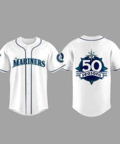 2026 Mariners 50th Seasons Celebration Weekend Baseball Jersey White