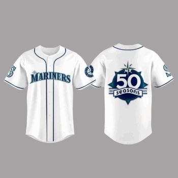2026 Mariners 50th Seasons Celebration Weekend Baseball Jersey White