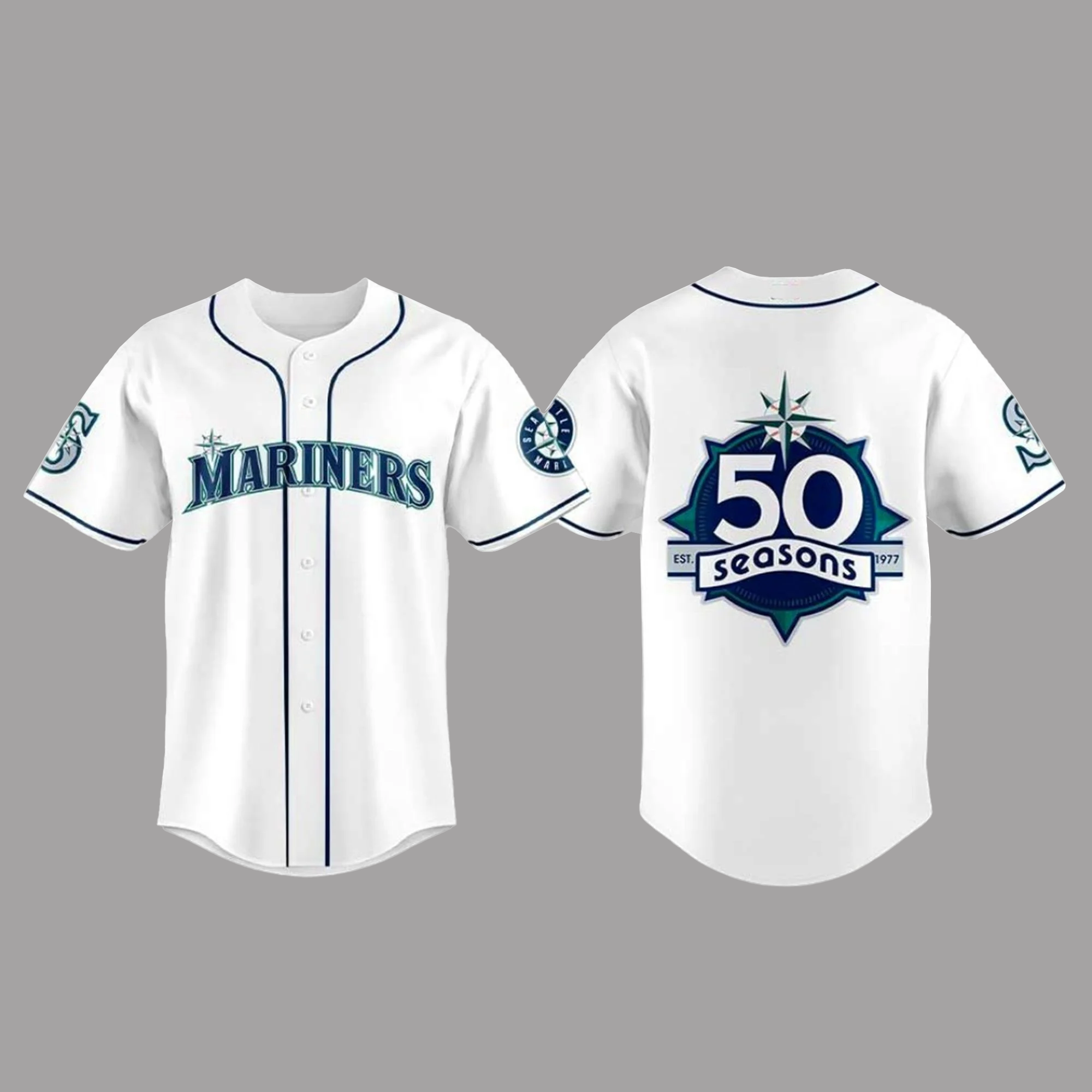 2026 Mariners 50th Seasons Celebration Weekend Baseball Jersey White 2026 Mariners 50th Seasons Celebration Weekend Baseball Jersey White