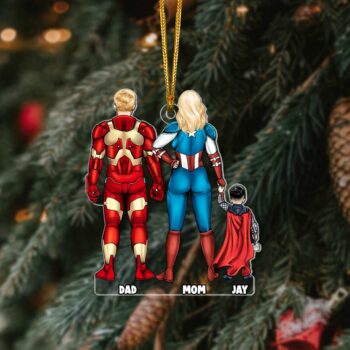 Personalized Gift For Family Christmas Ornament Hero Family