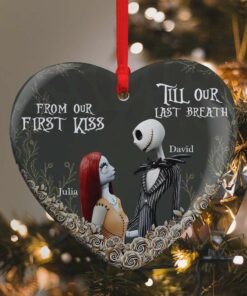 Custom Name Gifts For Couples Christmas Ceramic Ornament