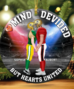 Personalized Gifts For American Football Couple Christmas Ornament