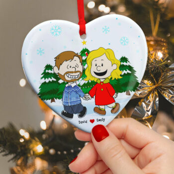 Personalized Gifts For Couple Ceramic Ornament Walking Hand In Hand
