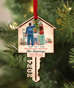 Personalized Gifts For Family Wood Ornament, Christmas New Home