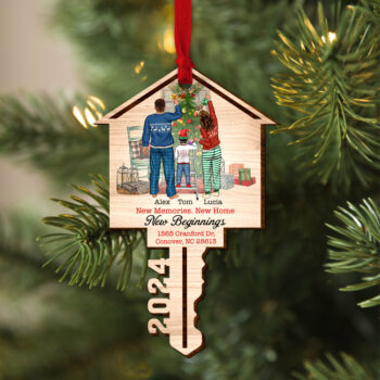 Personalized Gifts For Family Wood Ornament, Christmas New Home