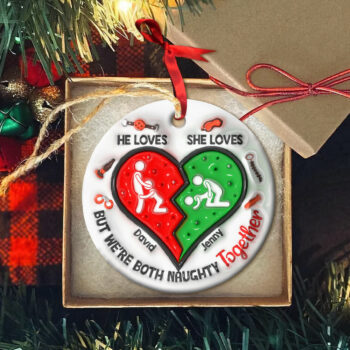 Personalized Gifts For Naughty Couple Ceramic Ornament