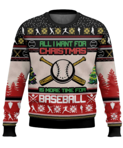 All I Want For Christmas Is More Time For Baseball Ugly Christmas Sweater 2025