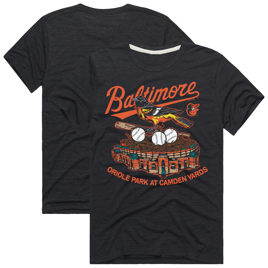 Baltimore Orioles Homage Charcoal Hyper Local Refresh T-Shirt Baltimore Orioles Homage Charcoal Hyper Local Refresh T-Shirt