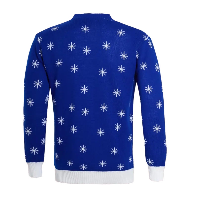 Blue Chelsea Snowman Ugly Christmas Sweater 2025 Blue Chelsea Snowman Ugly Christmas Sweater 2025