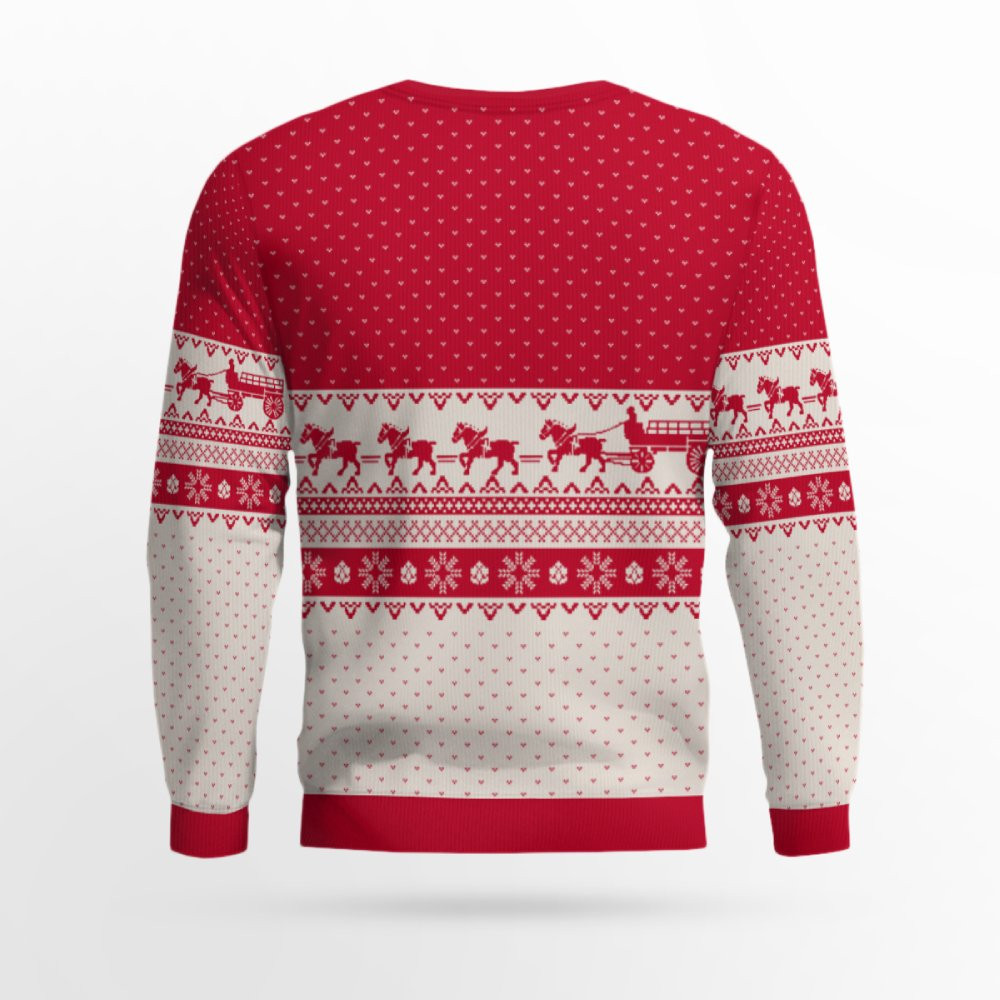 Budweiser Clydesdale Hitch Ugly Christmas Sweater 2025 Budweiser Clydesdale Hitch Ugly Christmas Sweater 2025
