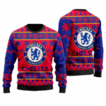 Chelsea Football Club Red Ugly Christmas Sweater 2025 1 Chelsea Football Club Red Ugly Christmas Sweater 2025