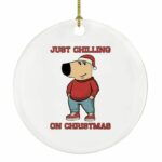Chill Guy Just Chilling On the Christmas Ornament-1-1