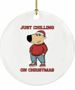 Chill Guy Just Chilling On the Christmas Ornament