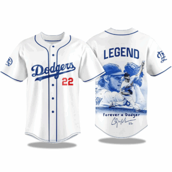 Clayton Kershaw Legend Forever a Los Angeles Dodgers 2025 Baseball Jersey