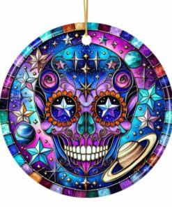Cosmic Celestial Sugar Skull Ornament