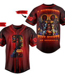 Custom Five Nights At Freddys 2 I Survived Baseball Jersey 2025