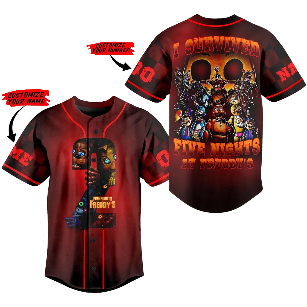 Custom Five Nights At Freddys 2 I Survived Baseball Jersey 2025 Custom Five Nights At Freddys 2 I Survived Baseball Jersey 2025
