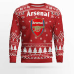 Custom Name & Number Arsenal Football Club Ugly Christmas Sweater 2025