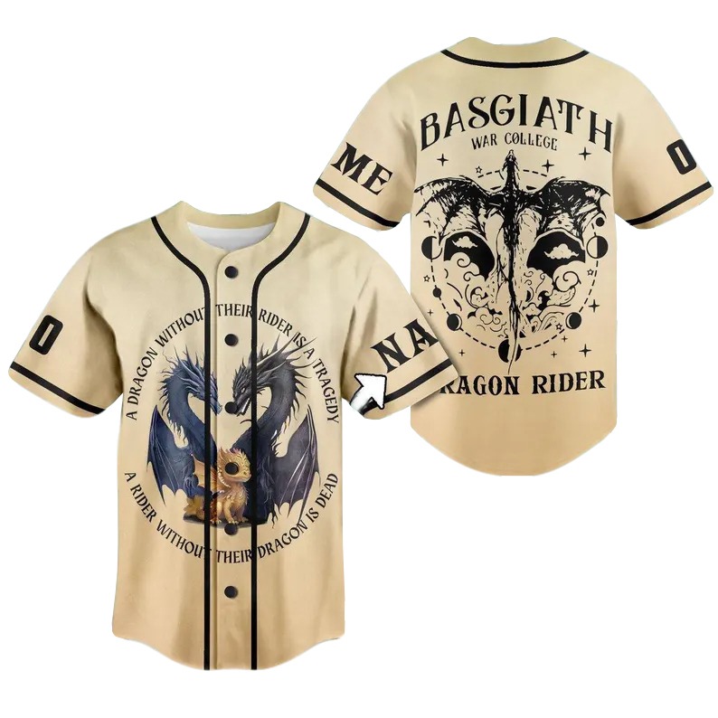Custom Name & Number Fourth Wing Dragon Rider Baseball Jersey Custom Name & Number Fourth Wing Dragon Rider Baseball Jersey