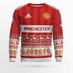 Custom Name and Number Manchester United Ugly Christmas Sweater 2025