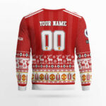 Custom Name and Number Manchester United Ugly Christmas Sweater 2025