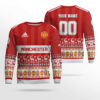 Custom Name and Number Manchester United Ugly Christmas Sweater 2025 3 Custom Name and Number Manchester United Ugly Christmas Sweater 2025
