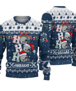 Custom Ho Ho Ho Dallas Cowboys Ugly Christmas Sweater 2025