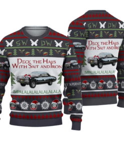 Deck The Halls With Salt and Iron Impalalalalalalalala Ugly Christmas Sweater 2025
