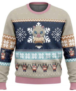 Demon Slayer Inosuke Ugly Christmas Sweater 2025