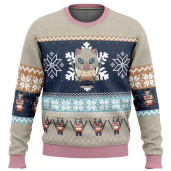 Demon Slayer Inosuke Ugly Christmas Sweater 2025