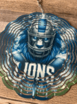 Detroit Lions Football Wind Spinner
