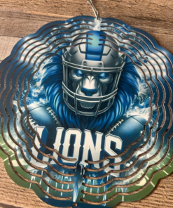 Detroit Lions Football Wind Spinner